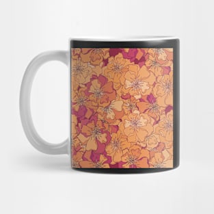 Flower pattern in red and orange colors , seamless Mug